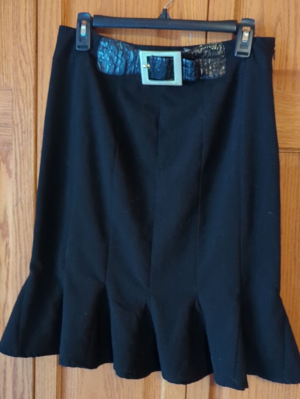 Black Women’s Flared Skirt with Belt